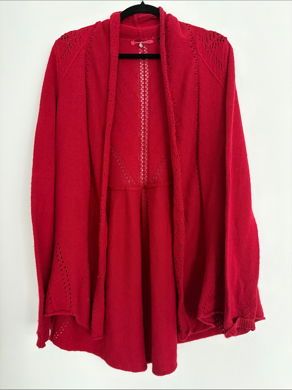 Knitted and knotted burgundy cardigan for Anthropologie Size Large